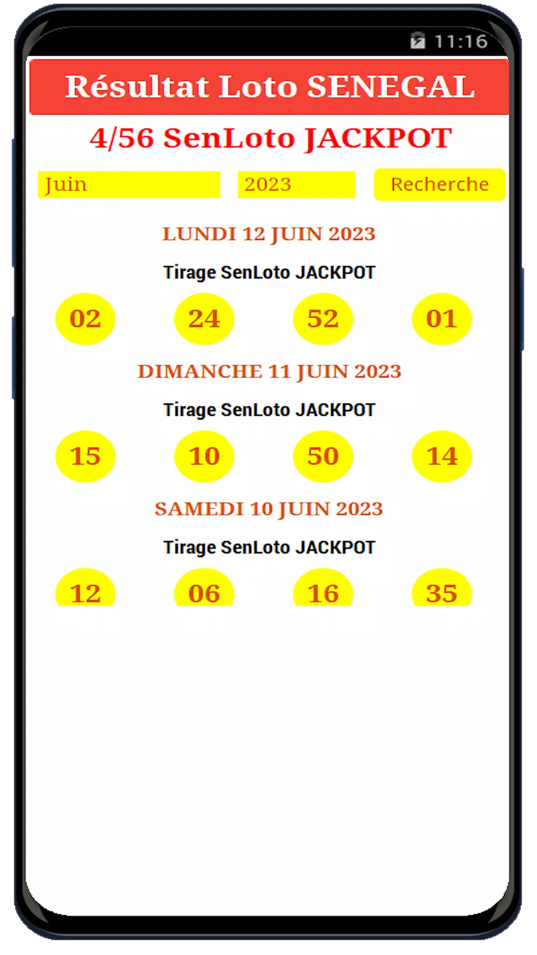 Loto Yakaar & SenLoto résultat ภาพหน้าจอ 0