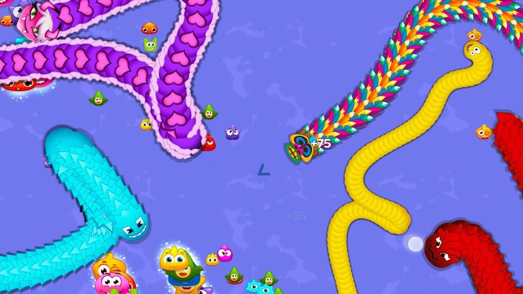 Worm Hunt - Snake game iO zone Mod Schermafbeelding 1