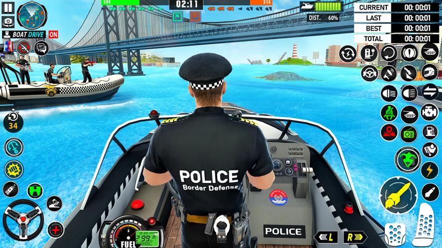 Police Boat Chase Crime Games スクリーンショット 0